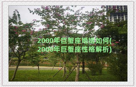 2000年巨蟹座婚姻如何(2000年巨蟹座性格解析)