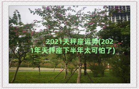 2021天秤座运势(2021年天秤座下半年太可怕了)