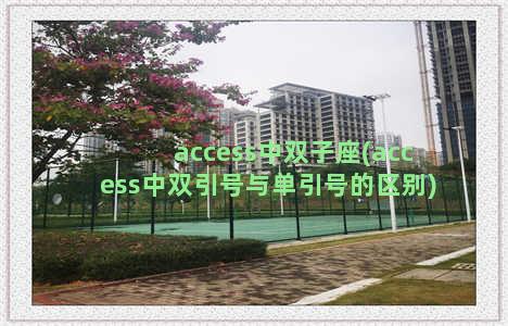 access中双子座(access中双引号与单引号的区别)