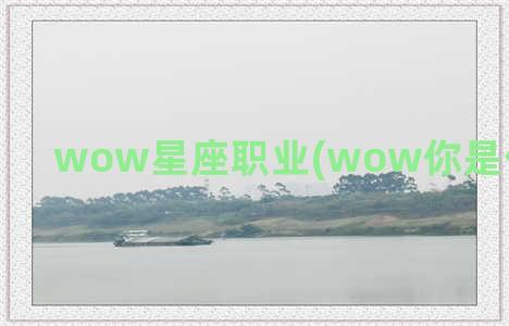 wow星座职业(wow你是什么星座的)