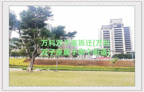 万科双子座拆迁(万科双子座属于哪个街道)