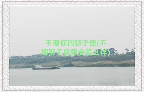 不理你的狮子座(不理狮子座男会怎么样)