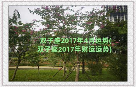 双子座2017年4月运势(双子座2017年财运运势)