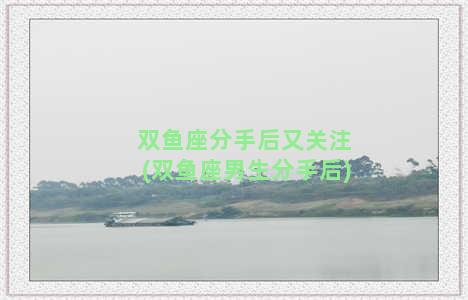 双鱼座分手后又关注(双鱼座男生分手后)