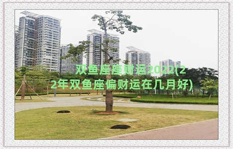 双鱼座座财运2022(22年双鱼座偏财运在几月好)