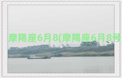 摩羯座6月8(摩羯座6月8号幸运数字)