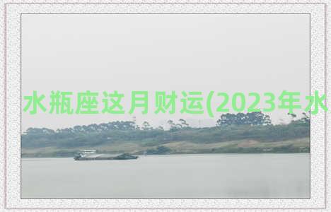 水瓶座这月财运(2023年水瓶座财运)